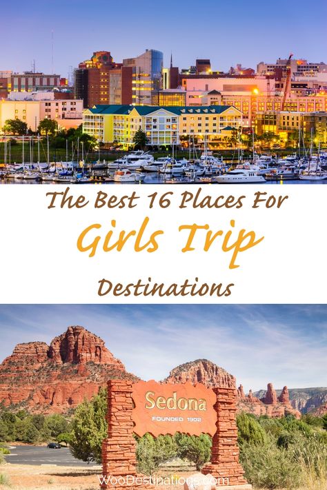 Join me as I explore the top 16 destinations perfect for an unforgettable girls trip! From vibrant cityscapes to breathtaking natural wonders, I've compiled a list that guarantees laughter, adventure, and bonding time with my favorite travel companions. Let's make memories that will last a lifetime! Girls Trip Places, Best Girl Trips Destinations, Birthday Trips For Women, Girls Trips In The Us, Best Girls Trip Destinations In The Us, Girls Vacation Ideas, Weekend Girls Trip Ideas, Best Girls Trip Destinations, Girls Trip Ideas