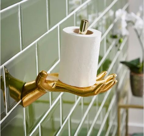 Unique Toilet Paper Holder, Inspiration Pics, Home Bar Design, Wall Mounted Towel Rack, Mounted Toilet, Downstairs Loo, Anthropologie Home, Downstairs Toilet, Hand Design