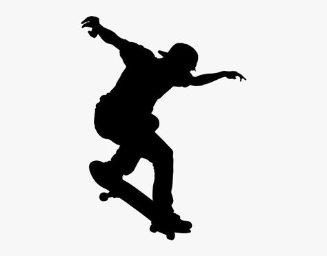 Skateboarder Silhouette, Skateboard Silhouette, Skateboard Png, Circle Overlay, Skater Art, Person Png, Cartoon Spaceship, Skateboard Party, Birthday Cake For Boyfriend