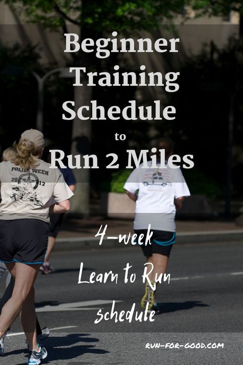 This training schedule is a run/walk to continuous running program. After four weeks, you’ll be able to run 2 miles without walking breaks. Running Training Programs, Training For Runners, Running Schedule, Beginner Training, Runner Tips, Running A Mile, Strength Training For Runners, Running Pace, Running Plan