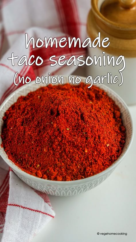 Mild Taco Seasoning, Garam Masala Powder, Homemade Taco Seasoning Recipe, Taco Seasoning Recipe, Vegetarian Tacos, Mexican Spices, Homemade Seasonings, Homemade Tacos, Garlic Recipes