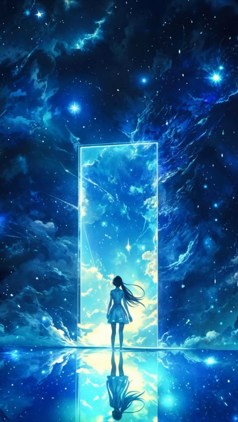 ⁀➷ Wallpaper ✪ Floating In Space Aesthetic, Universe Concept Art, Sky Anime, Dreamy Artwork, Anime Galaxy, Beautiful Landscape Wallpaper, Character Wallpaper, Fantasy Art Landscapes, 판타지 아트