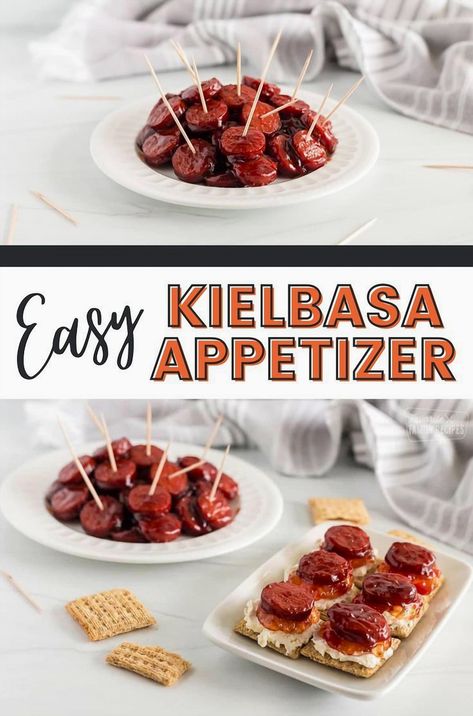 Get ready to fall in love with this simple yet delicious Kielbasa Appetizer. Juicy sausage meets a sweet and spicy glaze that you won't be able to resist. Ideal for any gathering, whether you're hosting an elegant holiday event or just enjoying the big game on a laid-back Sunday. Kielbasa Appetizer, Kielbasa Bites, French Appetizers, Sausage Bites, Sweet And Spicy Sauce, Superbowl Snacks, Quick Weeknight Dinners, Kielbasa, Tasty Bites