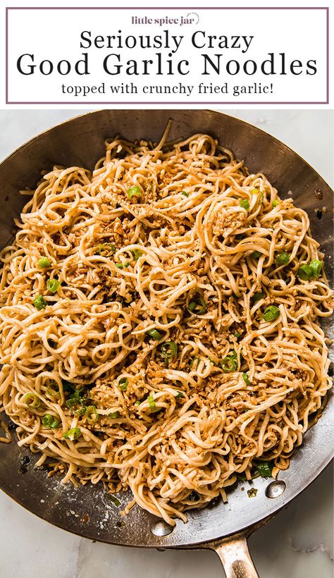 Cold Garlic Noodles, Chilli Garlic Noodles, Crunchy Garlic, Rice Sides, Garlic Noodles Recipe, Kid Recipes, Asian Dinners, Recipe Critic, Garlic Noodles