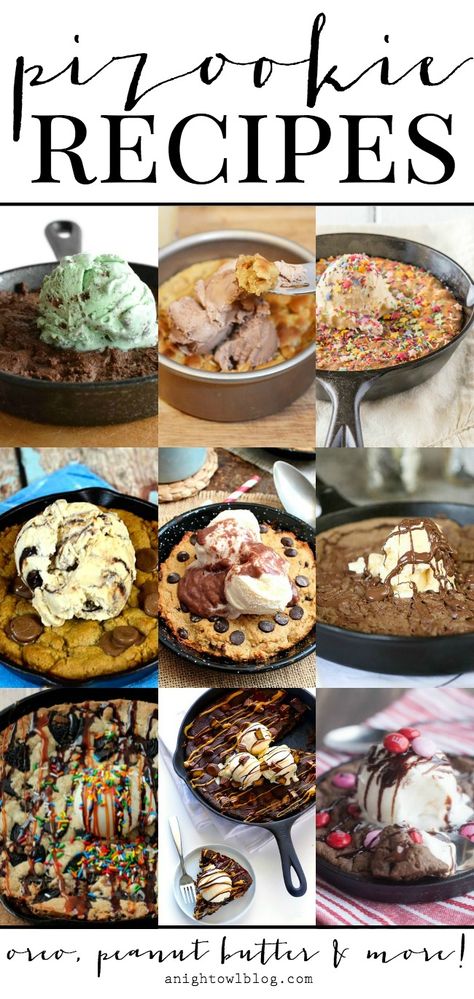 15+ Delicious Pizookie Recipes | anightowlblog.com Bjs Salted Caramel Pizookie Recipe, Copycat Bjs Pizookie, Homemade Pizookie Easy, Panookie Recipe, Bjs Pizookie Recipe, Pizookie Recipe Premade Cookie Dough, Mini Pizookie Recipe, Pizookie Recipe Easy, Salted Caramel Pizookie Recipe