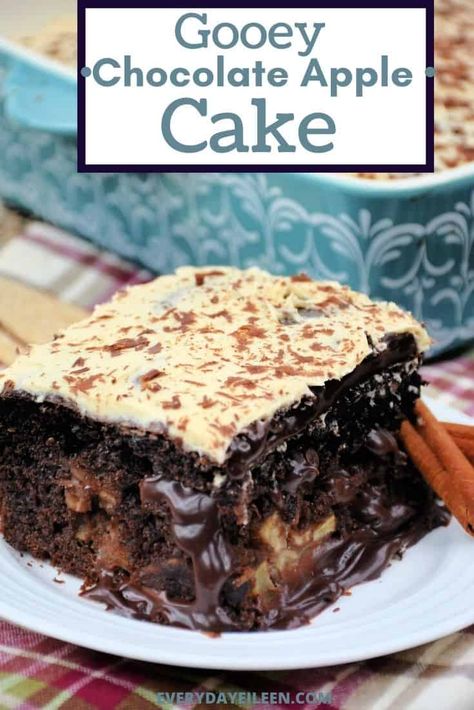 Cocoa Apple Cake Recipe, Chocolate Apple Desserts, Chocolate Apple Cake, Apple Chocolate Desserts, Apple Chocolate Cake, Chocolate Apple Cake Recipe, Chocolate From Cocoa Powder, Scratch Chocolate Cake, Homemade Caramel Frosting