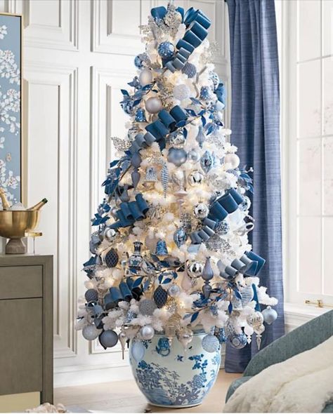 Blue christmas tree decorations