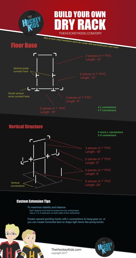 Hockey Pvc Drying Rack, Hockey Drying Rack Diy, Hockey Gear Drying Rack, Hockey Equipment Drying Rack, Hockey Drying Rack, Diy Drying Rack, Hockey Workouts, Hockey Kids, Youth Hockey