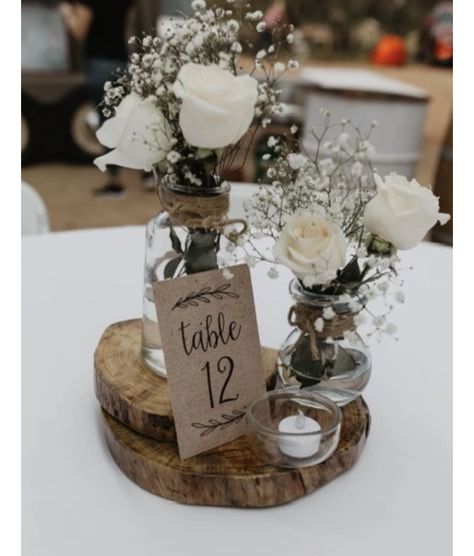 Creative Wedding Table Numbers, Wedding Table Number Ideas, Table Number Ideas, Barn Wedding Centerpieces, Number Ideas, Simple Wedding Centerpieces, Rustic Wedding Table, Wedding Table Number, בר מצווה