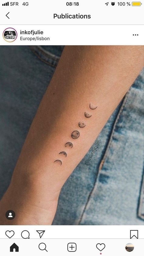 Moon Phase Tattoo, Phase Tattoo, Moon Phases Tattoo, Animal Tattoo Ideas, Tattoo Wrist, Small Hand Tattoos, Classy Tattoos, Discreet Tattoos, Dainty Tattoos