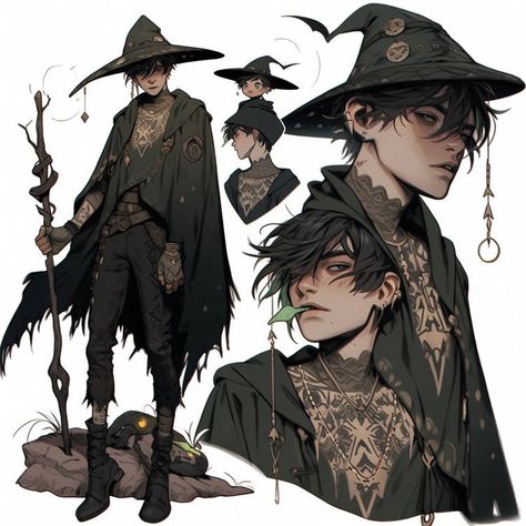 🅰️ℹ️ steals from the artists, take the designs and make them your own Goth Dnd Outfit, Alcamist Character Design, Dnd Witch Outfit, Quarter Staff Designs, D&d Clothing, Nonbinary Wizard, Modern Wizard Outfit, Dnd Duo Characters, Wizard Oc Art