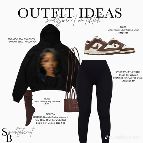 Outfits For Dunks, Fall School Outfits Highschool, Dunks Outfit Black Women, Chill Outfits Black Women, Outfits With Dunks, Telfar Outfit, Dunks Outfits, Dunk Outfit, Highschool Outfits