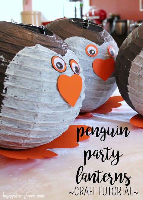 Penguin Themed Birthday Party, Diy Penguin, Party Lanterns, Penguin Birthday Party, Penguin Baby Showers, Diy Party Decor, Cheap Party Decorations, Penguin Birthday, Penguin Decor