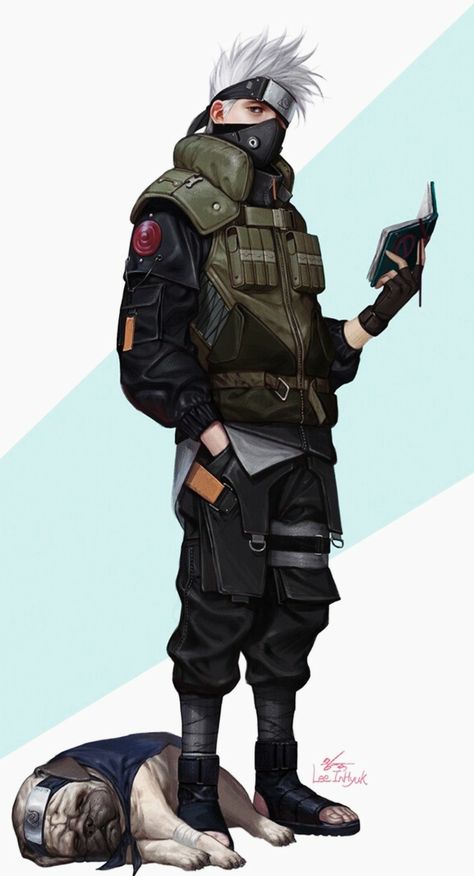 Kakashi Concept Art, Inhyuk Lee, Ninja Art, Naruto Oc Characters, Kakashi Sensei, Naruto Uzumaki Art, Naruto Fan Art, Naruto Kakashi, Kakashi Hatake