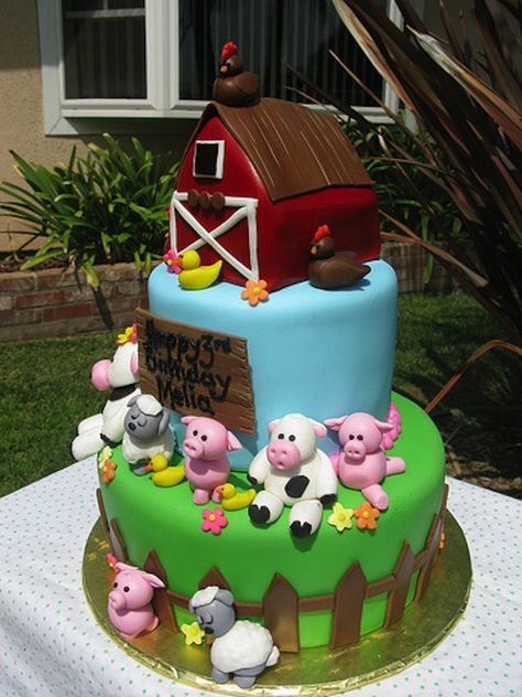 farm-domestic-animal-jungle-theme-cakes-cupcakes-mumbai-21 Petting Zoo Cake, Farm Birthday Cakes, Zoo Cake, Barnyard Cake, Barn Cake, Jungle Theme Cakes, Farm Animal Cakes, Kids Birthday Party Cake, Animals Cake