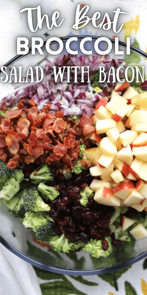 Broccoli Salad With Bacon Keto Broccoli Salad With Bacon, Broccoli Salad Dressing Recipe, Broccoli Salad With Sunflower Seeds, Broccoli Salad With Apples, Best Side Salad, Broccoli Salad Dressing, Salad With Sunflower Seeds, Broccoli Bacon Salad Recipe, Broccoli Apple Salad