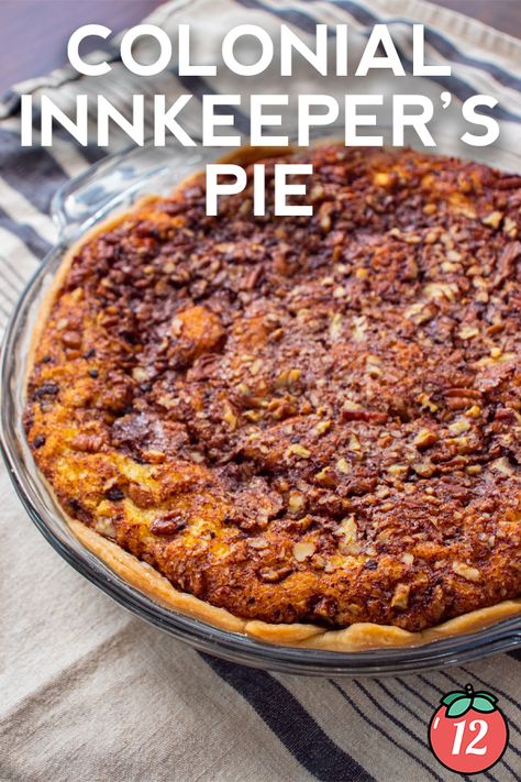 Colonial Innkeeper’s Pie | 12 Tomatoes Colonial Innkeepers Pie, Innkeepers Pie, Colonial Recipes 18th Century, Flapper Pie Recipe, Vintage Pie Recipes, Williamsburg Recipes, Colonial Recipes, Tomato Cake, Colonial Recipe