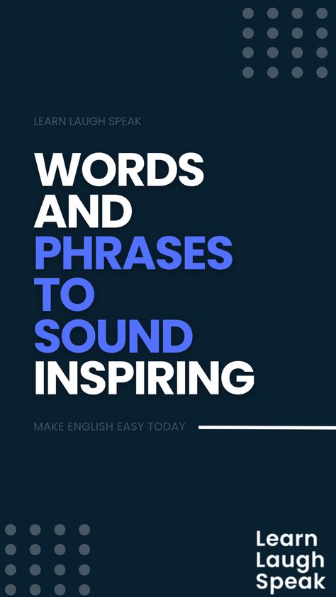 Do you struggle with finding the right words to sound inspiring in English? As a language that is widely used in the business world and academic settings, it’s important to be able to convey professionalism and inspiration through your words. This can be especially challenging for English language learners who are still mastering the language. Words To Inspire, Interactive Classroom, Positive Work Environment, Nonverbal Communication, Words And Phrases, Improve Your English, English Tips, English Language Learners, Language Learners