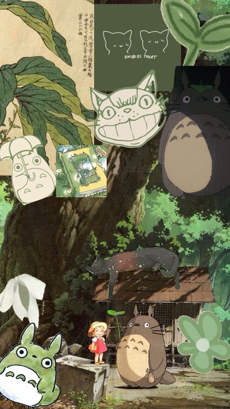 #my neighbor Totoro My Neighbor Totoro Aesthetic Icon, My Neighbour Toroto Aesthetic, My Neighbor Totoro Wallpaper, Cat Bus Totoro, Totoro Wallpaper, Neighbour Totoro, Studio Ghibli Poster, Ghibli Tattoo, Studio Ghibli Background