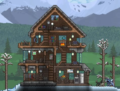 Easy Terraria Builds, Cute Terraria Houses, Terraria House Ideas How To Build, Terraria Castle, Terraria Game, Terrarium Base, Terraria Tips, Terraria House Ideas, Terraria House Design