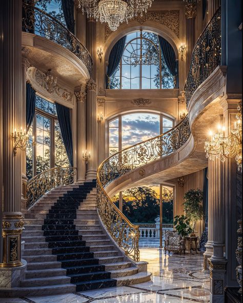 Royality ⚜️ French Mansion 🏯 French Mansion Aesthetic, 1950s Mansion, French Architecture Aesthetic, French Mansion Interior, Old Mansion Aesthetic, Gorgeous Mansions, Mansion Inside, French Chateau Mansion, Parisian Mansion