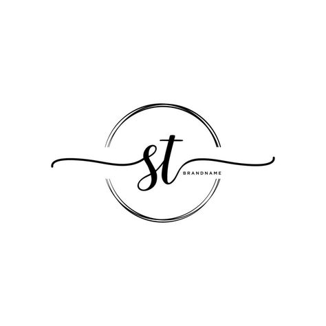 Initial ST feminine logo collections template. handwriting logo of initial signature, wedding, fashion, jewerly, boutique, floral and botanical with creative template for any company or business. Handwriting Logo, Feminine Logo, Creative Template, Logo Collection, Wedding Fashion, Handwriting, Wedding Styles, Vector Art, Initials