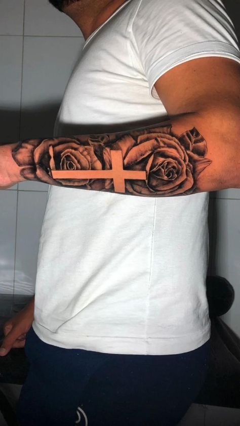 Outer Bicep Tattoos, Upper Half Sleeve Tattoos, Upper Arm Tattoos For Guys, Inside Bicep Tattoo, Inside Of Arm Tattoo, Memorial Tattoo Ideas, Forearm Tattoo Quotes, Outer Forearm Tattoo, Simple Tattoos For Guys