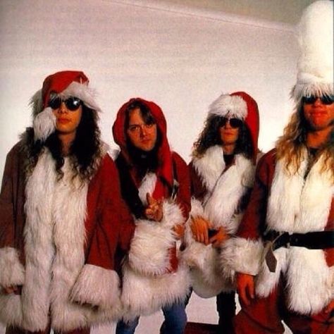 Christmas Metallica Metallica Christmas, Funny Metallica, Heavy Metal Christmas, Metallica Funny, Arte Heavy Metal, Kirk Metallica, Metallica Band, Jason Newsted, Lars Ulrich