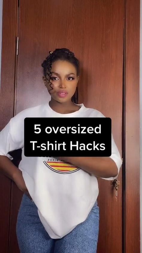 5 Oversized T-shirt Hacks in 2022 | Shirt hacks, Fashion, T shirt hacks Simpul Dasi, T Shirt Hacks, Shirt Hacks, Looks Country, Diy Fashion Hacks, Diy Fashion Clothing, Diy Clothes Life Hacks, Trendy Haircuts, Round Faces