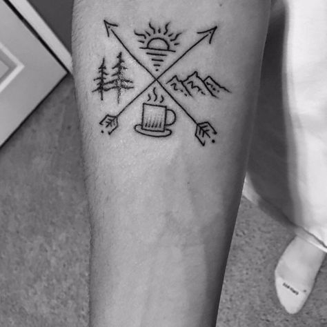 American nomad tattoo Nomadic Tattoo, Nomad Tattoo Ideas, Nomad Tattoo, Outdoor Tattoo, Tattoo For Son, Poke Tattoo, Symbolic Tattoos, How Train Your Dragon, Picture Tattoos