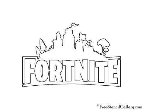 Fortnite Logo 02 Stencil Bolo Pikachu, Fortnite Logo, Fortnite Party, Fortnite Birthday, Birthday Party Printables, Pumpkin Carvings Stencils, Pumpkin Carving Templates, Logo Symbol, Free Stencils