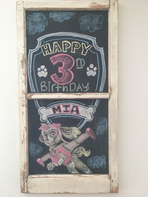 Paw Patrol Chalkboard Sign, Paw Patrol Chalk Art, Paw Patrol Birthday Party, Chalkboard Ideas, Party Rock, Paw Patrol Birthday, Chalkboard Sign, Chalk Art, 1st Bday