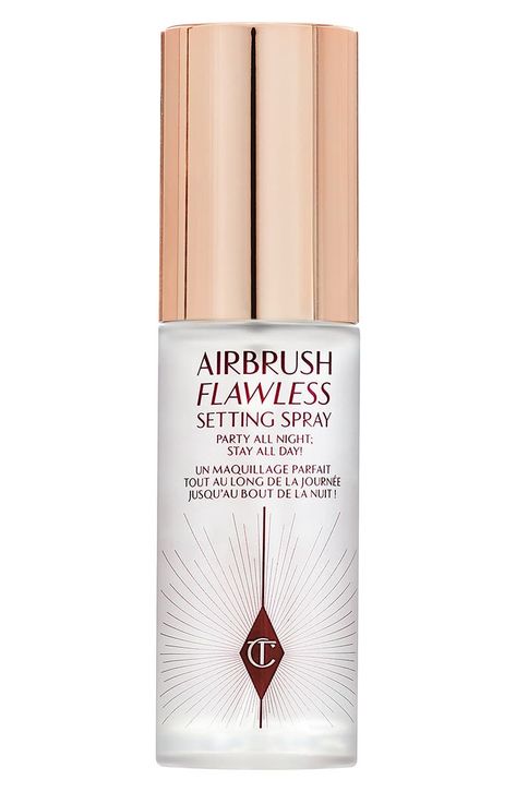 Free shipping and returns on Charlotte Tilbury Airbrush Flawless Makeup Setting Spray at Nordstrom.com. What it is: A setting spray helps set makeup for up to 16 hours without melting, fading or settling into fine lines.What it does: From Charlotte's award-winning Airbrush Flawless Finish collection, this multitasking lightweight formula serves to prime and set makeup. It's the perfect canvas for makeup application and instantly locks in your look for Mini Charlotte, Charlotte Tilbury Airbrush Flawless, Alat Makeup, Fixing Spray, Girly Pop, Makeup List, Makeup Setting Spray, Makeup Needs, Makeup Items