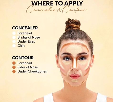 Where to apply concealer and contour 🥰 #makeup #makeuptutorial #makeupartist #makeuplover #concealer #contour #treanding #tricks #tips #hacks #beautycommunity #beautybloggers #aseya_salon What Is Concealer Used For, Concelear Makeup Best Placement, Conclear Makeup Placement, Where To Put Concealer, Concealer Tips How To Apply, Where To Apply Concealer, Concealer Placement, Where To Contour, Concealer Tips