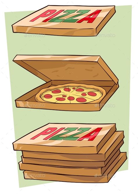 Pizza Box Tattoo, Pizza Cartoon Cute, Pizza Box Illustration, Pizza Cartoon Illustrations, Pizza Box Drawing, Pizza Infographic, Cool Pizza, Scooby Doo Coloring Pages, Pizza Box Design