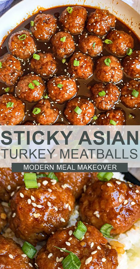 Asian Glazed Meatballs, Asian Glaze, Asian Turkey Meatballs, Turkey Recipes Healthy, Asian Turkey, Healthy Turkey Recipes, Ground Turkey Recipes Healthy, Glazed Meatballs, Favorite Dinner