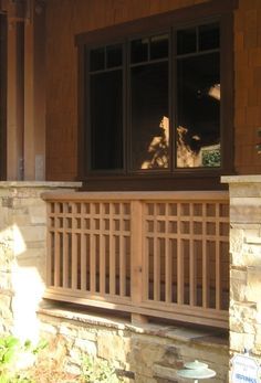 Craftsman windows, Craftsman window trim and Window trims on Pinterest Craftsman Porch Railing, Craftsman Deck, Craftsman Windows, Craftsman Window, Craftsman Window Trim, Porch Railing Designs, Craftsman Porch, Front Porch Railings, Windows Ideas