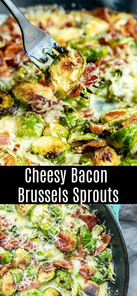 These easy cheesy brussels sprouts are sauteed on the stove top and then roasted in the oven in a delicious creamy sauce, lots of cheese, and bacon. They are an amazing keto side dish that is perfect for a family dinner. #brusselssprouts #cheese #bacon #ketorecipes #keto #ketodiet #homemadeinterest Bacon Brussels Sprouts, Keto Vegetables, Sprouts Recipes, Keto Buns, Keto Sides, Keto Eating, Keto Side, Bacon Brussel Sprouts, Bacon And Cheese