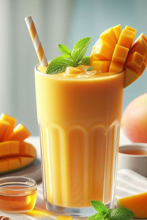 This Mango Lassi recipe is fruity and velvety smooth, with a hint of aromatic spices that make a rich tropical yogurt drink. Mango Lassi Recipe, Smoothie Without Banana, Mango Lassi Recipes, Lassi Recipe, Valentines Party Food, Lassi Recipes, Turmeric Milk, Yogurt Drinks, Mango Lassi