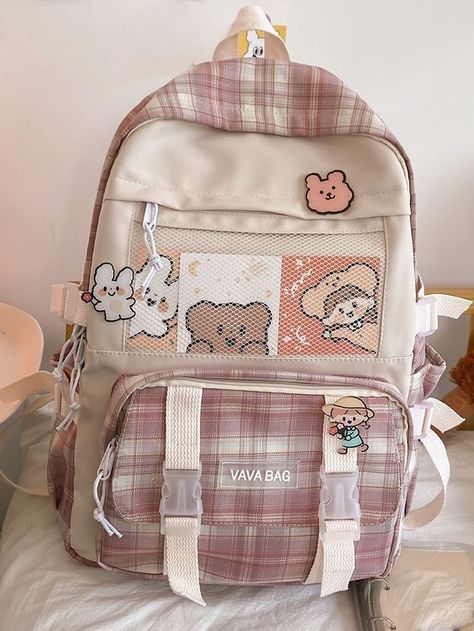 Pink Bookbag, Sanrio Backpack, Cute Backpacks For School, Cute School Bags, Stylish School Bags, Design Backpack, School Bag Essentials, Aesthetic Backpack, Cute School Stationary