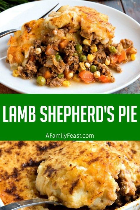 Shepherds Pie Recipe Lamb, Lamb Shepherds Pie Recipe, Lamb Recipes Crockpot, Lamb Shepherds Pie, Family Feast Recipes, Lamb Pie, Ground Lamb Recipes, Pumpkin Alfredo, Feast Recipes