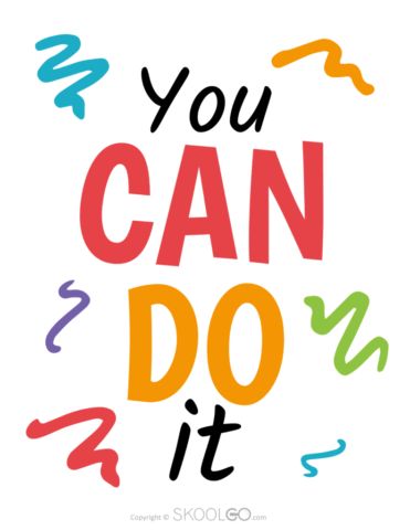 You Can Do It Poster, Bright Classroom Ideas, You Can Do It Quotes Motivation, You Can Do It, Encouragement Posters, Poster For Classroom, Classroom Motivational Posters, Motivation Posters, Inspirational Classroom Posters