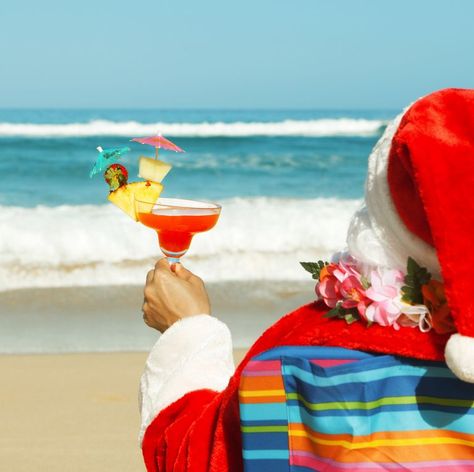 christmas party themes Christmas Beach Photos, Dog Friendly Beach, Beachy Christmas, July Holidays, Christmas Party Themes, Beach Santa, Christmas In July Sale, Summer Christmas, Tropical Christmas