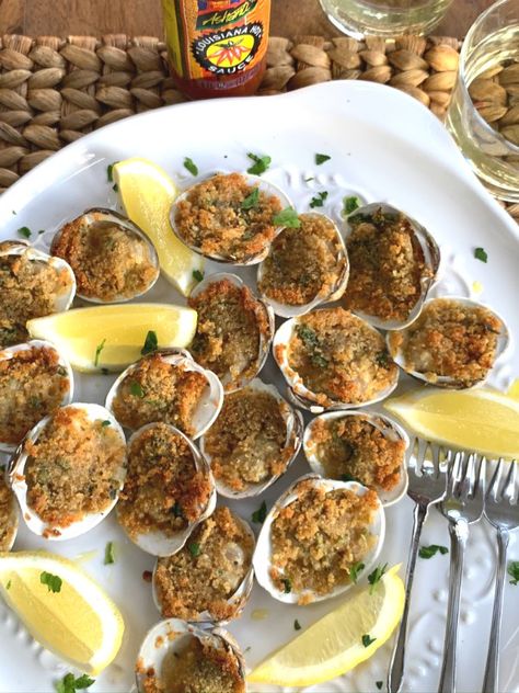 Proud Italian Cook - Home Cooking, Italian American Style Baked Clams Recipe, Stuffed Clams, Baked Clams, Clams Recipe, Pasta Board, Clams Casino, Swordfish Recipes, Seafood Feast, Steamed Clams