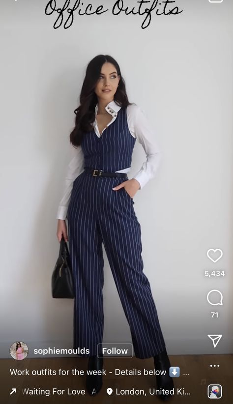 Navy Blue Classy Outfits, Navy Old Money Outfit, Navy Blue Outfit Ideas Classy, Blue Formal Outfit, Navy Blue And White Old Money Outfit, Navy Blue Female Suit, Business Casual Blue High-waisted Pantsuit, Elegant Tailored Navy Sets, Fashion Statement Outfits