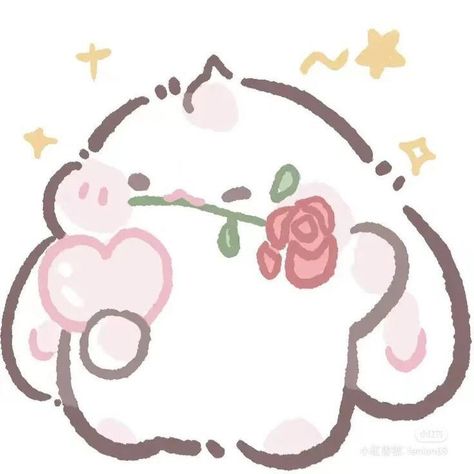 Animal Icons Cute, Cute Pfp Bunny, Cute Love Pfp, Bunny Drawing, Cute Kawaii Animals, Hello Kitty Drawing, Little Drawings, 카드 디자인, Cute Animal Drawings Kawaii