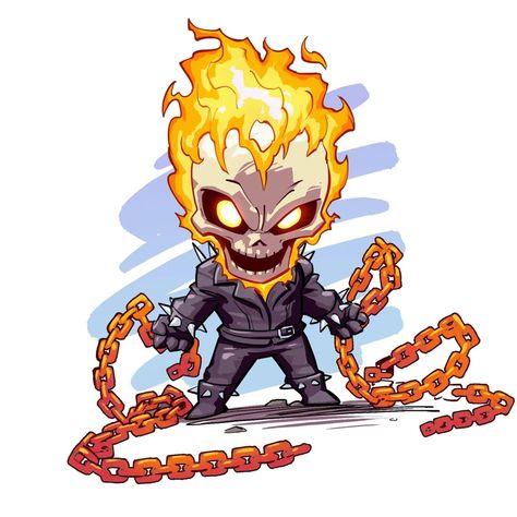 Chibi Marvel Wallpaper, Kawaii Superheroes, Dc Chibi Characters, Marvel Chibi Avengers Wallpaper, Thor Chibi Drawing, Chibi Superhero, Ghost Raider, Ghost Rider Pictures, Chibi Marvel