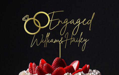 Excited to share the latest addition to my #etsy shop: Engagement ring cake topper - Personalized engagement cake topper - Custom couple name cake topper - Cake topper for engagement #wedding #classic #rusticcaketopper #personalized #goldcaketopper #classiccaketopper #glittercaketopper #customweddingcake #forwedding Engagement Ring Cake, Ring Cake Topper, Engagement Cake Toppers, Name Cake Topper, Ring Cake, Couple Name, Unique Cake Toppers, Name Cake, Gold Cake Topper