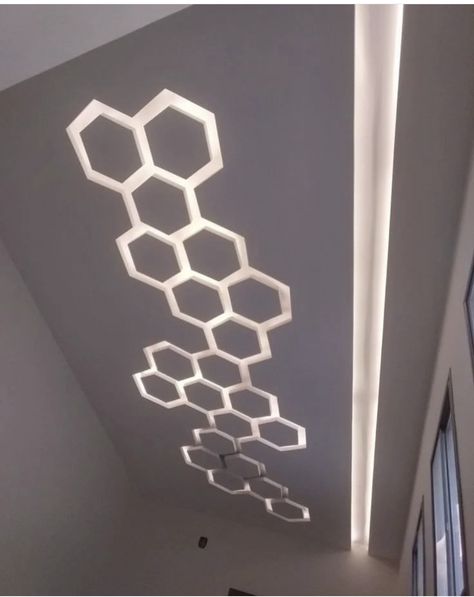 Hexagon Ceiling Design, Simple False Ceiling Design, Simple Ceiling Design, Drywall Ceiling, Pvc Ceiling Design, Interior Ceiling Design, Pop Ceiling Design, House Ceiling Design, Ceiling Design Living Room