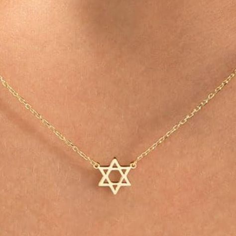 Star Of David Necklace, Gold Magen Star Of David Necklace, Tiny Gold Necklace Product Details: Materials: 14k Gold Plated Brass Measurement: Chain Is 16.5'' Plus 2''Extension, Hexagonal Star Pendant Measures 10mm In Height, *Non-Tarnish *Hypoallergenic This Exquisite Gold Tiny Star Of David Necklace Is A Symbol Of Faith And Heritage Crafted With Delicate Beauty. This Necklace Features A Tiny Star Of David Pendant Plated In Radiant Gold, Exuding Understated Elegance And Spiritual Significance. The Delicate Design Adds A Touch Of Grace To Any Ensemble, Making It A Versatile Accessory For Both Everyday Wear And Special Occasions. The Star Of David Pendant Is Suspended From A Fine Gold Ch Celebrity Necklace, Tiny Gold Necklace, Black Lace Choker Necklace, Saturn Necklace, Star Of David Necklace, Bead Bar Necklace, Necklace Product, Key Pendant Necklace, Rhinestone Statement Necklace